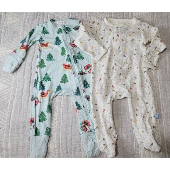 Angel Dear + Magnetic Me Organic Cotton Baby Sleepers Bundle | 0–3M & 3–6M - Picture 1 of 11